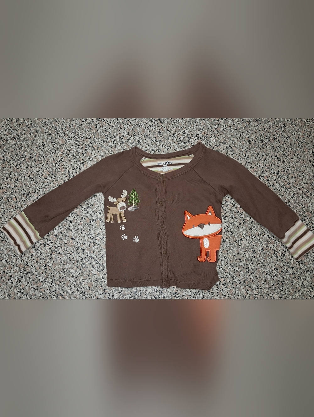 Vintage Babies R Us Woodland Fox & Moose Cardigan Sweater Baby Size 12M
